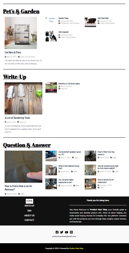 product nest step home page design 2nd part